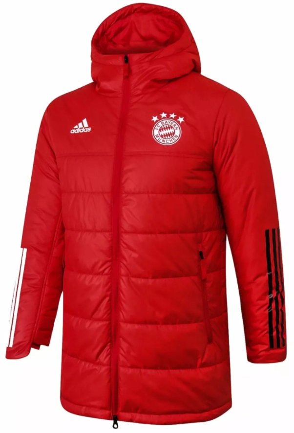 Jaqueta Winter oficial Adidas Bayern de Munique 2020 2021 Vermelha